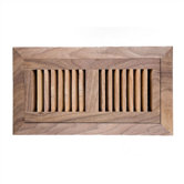 American Walnut Flush Mount Wood Vent Cover With Frame & Metal Damper