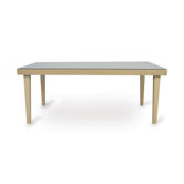 Hamptons Rectangular Wicker Top Dining Table with Lay on Glass