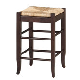 24" Rush Seat Counter Stool in Cappucino