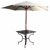 Folding Easy to Assemble Iron Square Dining Table with 2" Umbrella Holder