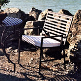 Folding Dining Arm Chair with Cushion