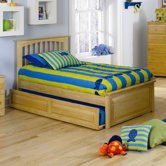 Brooklyn Platform Bed with Raised Panel Footboard and Trundle in Natural Maple