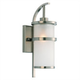Eternity Outdoor Wall Lantern in Brushed Nickel with Satin Etched Glass