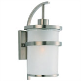 Eternity Outdoor Wall Lantern in Brushed Nickel with Clear Highlighted Satin Etched Glass