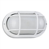 10.5" Oval Commercial  Outdoor Sconce in White - Energy Star