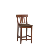 Linon Torino Slat Back Barstool in Dark Cherry