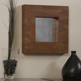 Mahogany Leaf Square Mirror