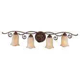 Tuscan Villa Four Light Bath Vanity in Corinthian Bronze