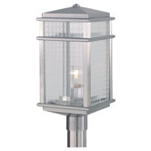 Monterey Coast One Light Outdoor Post Lantern in Brushed Aluminum