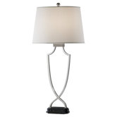 30.5" Quinn One Light Table Lamp in Polished Nickel/Black Marble Base