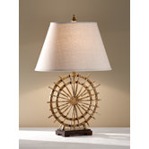 Atticus One Light Table Lamp with Natural Beige Linen Shade in Poly Chrome Iron