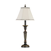 Chandler Library Table Lamp in Rubbed Wood