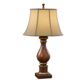Maddalyn One Light Table Lamp with Ivory Shade in Modeled Red