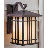 Prairie House Mid-Size Wall Lantern in Weathered Patina