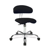 Drehhocker "Sitness 40" mit R&uuml;ckenunterst&uuml;tzung in Schwarz