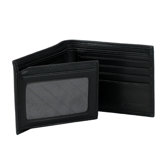 ID Wallet with Fold Out Flap in Nappa Onyx