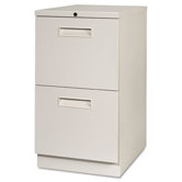 Freestanding Letter-Size Pedestal File with Two File Drawers in Gray