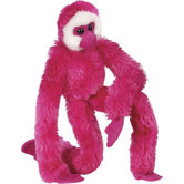 Hanging Gibbon Stuffed Animal in Magenta