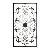 Effie Rectangular Forged and Embossed Metal Wall Art in Aged Black