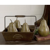 Pears in Basket (Set of 5)