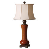 Sandia One Light Table Lamp in Crackled Tomato Red