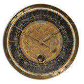 Leonardo Script Weathered Laminated Clock