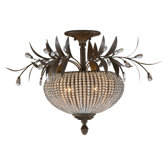 Cristal de Lisbon 3 light Semi Flush Mount
