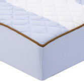 Metro Quilted Changing Pad Cover in Blue and Chocolate
