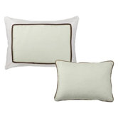 Metro Set of Two Decorative Pillows in Lime and Chocolate