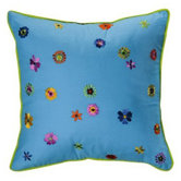 Valley of Flowers Decorative Pillow in Turquoise