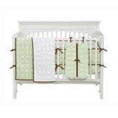 Quilted Circles Lime and Chocolate Crib Bedding Collection