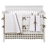 Quilted Circles White and Chocolate Crib Bedding Collection