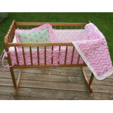 Summer Garden Pink and Green Cradle Bedding Collection