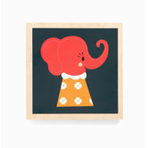 Elle Elephant Wooden Picture