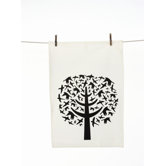 Bird Leaves Tea Towel