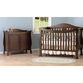 Parker Two Piece Convertible Crib Set with Toddler Rail in Coffee
