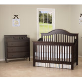 Jayden Two Piece Convertible Crib Set with Toddler Rail in Espresso