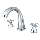 Double Handle Deck Mount Roman Tub Faucet Trim Metal Cross Handle