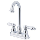 Double Handle Centerset Bar Faucet with Metal Lever Handles