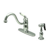 Heritage Singe Handle Centerset Kitchen Faucet with Porcelain Lever Handles
