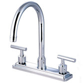 Tampa Double Handle Centerset Kitchen Faucet with Metal Lever Handles