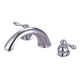Double Handle Deck Mount Roman Tub Faucet Trim Metal Lever Handle