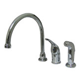 Single Handle Widespread Kitchen Faucet with Lever Handle and Side Spray