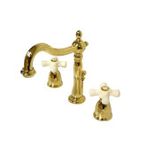 Heritage Widespread Bathroom Faucet with Double Porcelain Cross Handles