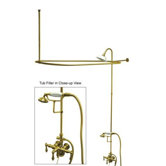 Vintage Volume Control Tub and Shower Faucets with Metal Lever Handles
