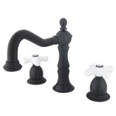 Heritage Widespread Bathroom Faucet with Double Porcelain Cross Handles