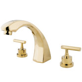 Double Handle Deck Mount Roman Tub Faucet Trim Metal Lever Handle