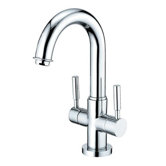 Nuvo Single Hole Bathroom Faucet with Double Metal Cross Handles