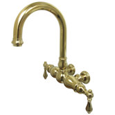 Hot Springs Double Handle Wall Mount Clawfoot Tub Faucet Trim Metal Lever Handle