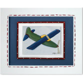 Transportation Green Plane Framed Giclee Wall Art